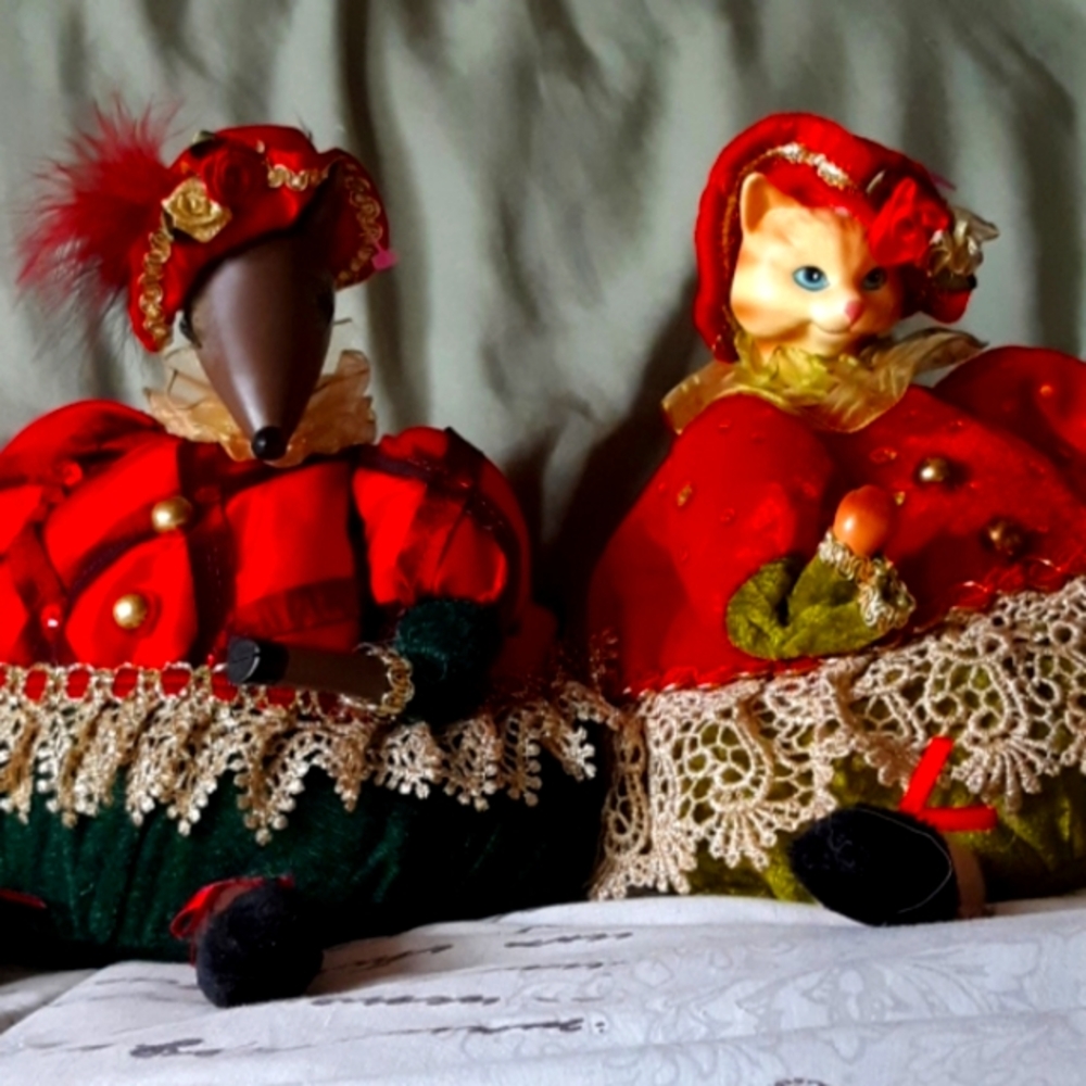 Animal lovers Cat Mouse Red Hat Christmas tree Decorations seasonal home decor
